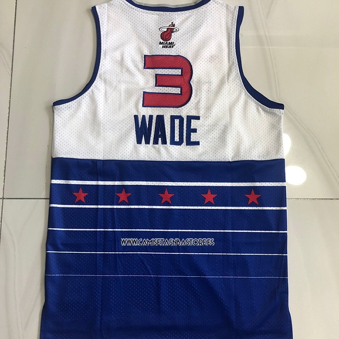 Dwyane Wade NO 3 Camiseta All Star 2006 Azul Blanco